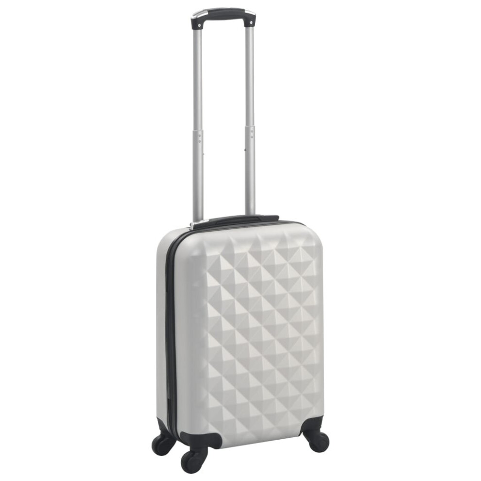 vidaXL Hardcase Trolley Bright Silver ABS Travel Luggage Suitcase Organiser