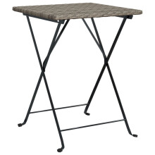vidaXL Folding Bistro Table Grey 55x54x71 cm Poly Rattan Picnic Dining Table