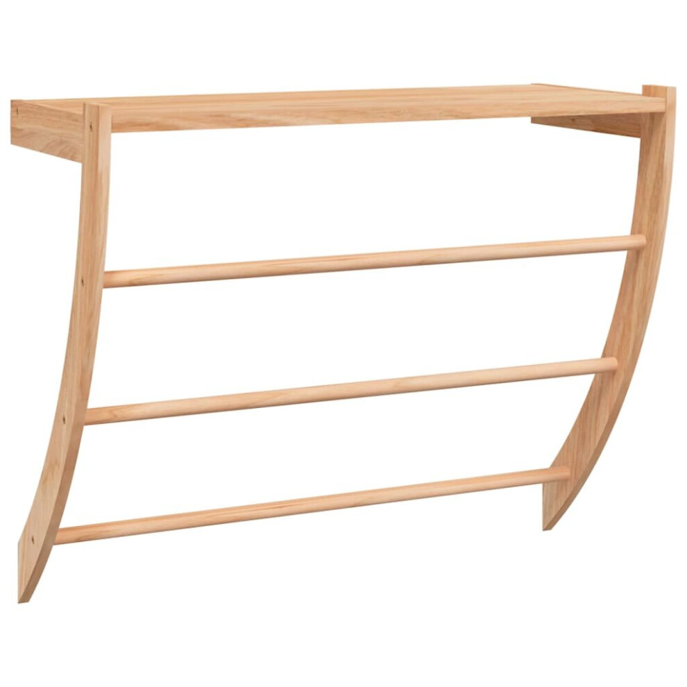 Vidaxl Towel Rack Tower Holder Towel Rail Bathroom Shelf Solid Wood Walnut