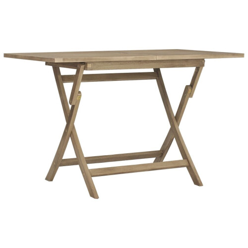 VidaXL vidaXL Folding Garden Table Outdoor Folding Table Patio Grey Solid Wood Teak 1