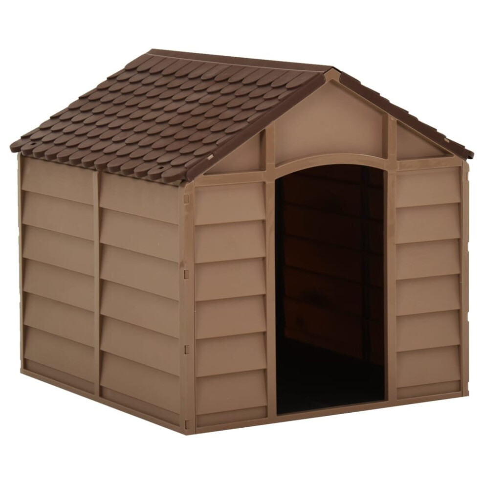 (71 x 71.5 x 68 cm) vidaXL Dog House Brown PP Animal Shelter Pet Supply 71x71.5x68 cm/86x84x82 cm