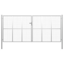 vidaXL Gartentor verzinkter Stahl 400 x 175 cm Silber