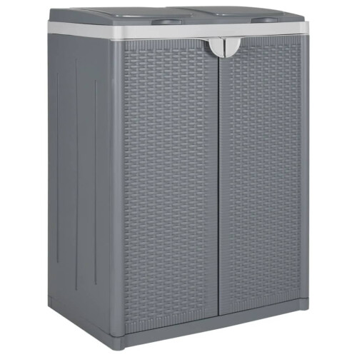 VidaXL vidaXL Mülleimer mit 2 Klappen Grau 65x45x88 cm PP