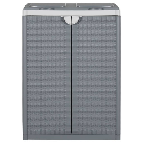 VidaXL vidaXL Mülleimer mit 2 Klappen Grau 65x45x88 cm PP 1