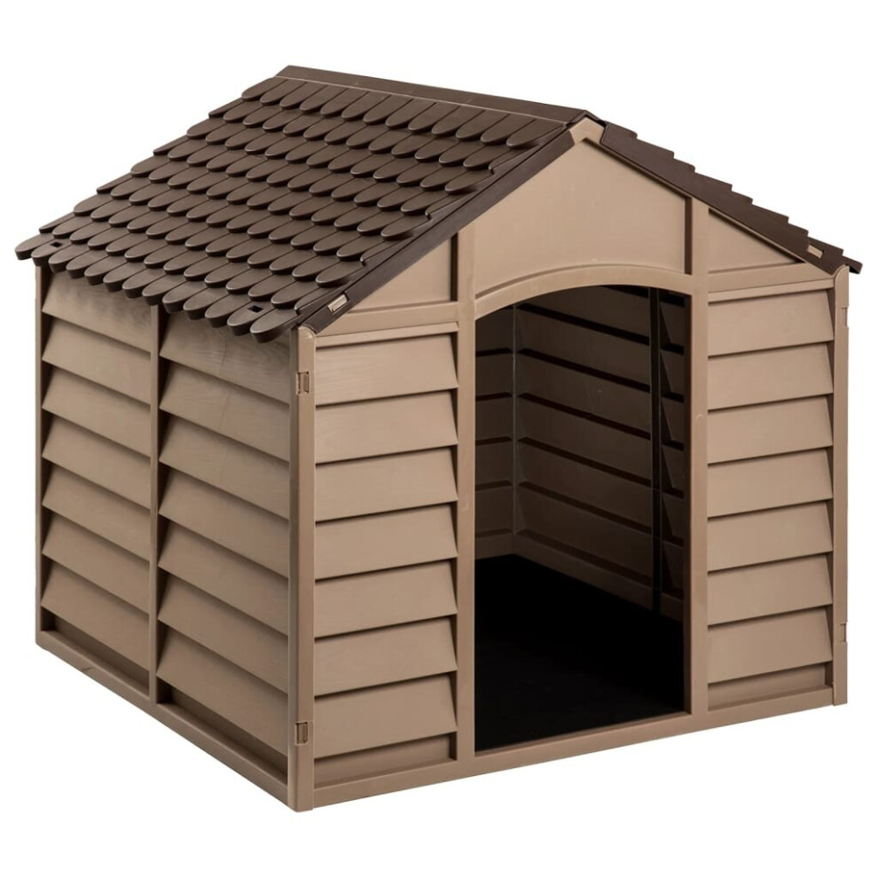 (86 x 84 x 82 cm) vidaXL Dog House Brown PP Animal Shelter Pet Supply 71x71.5x68 cm/86x84x82 cm