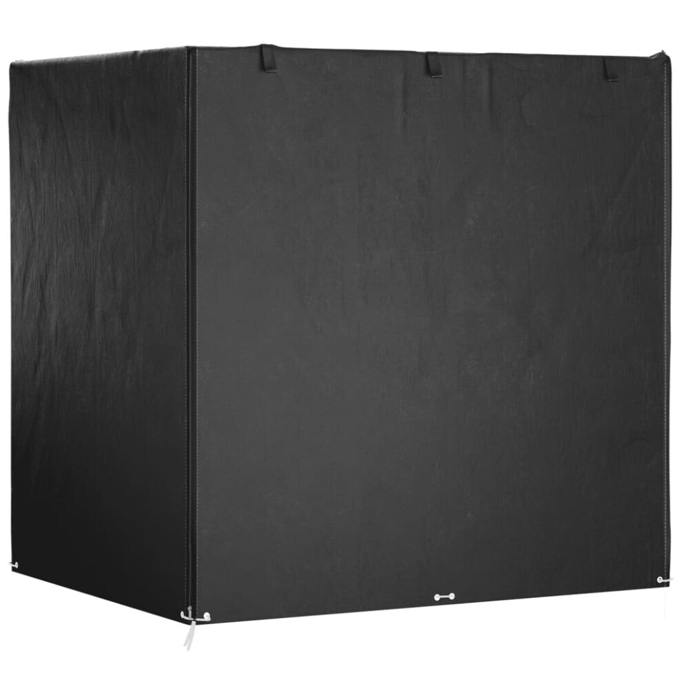 vidaXL Swing Bench Cover - Black - Polyethylene - 220x177x220 cm - 12 Eyelets - Image 3