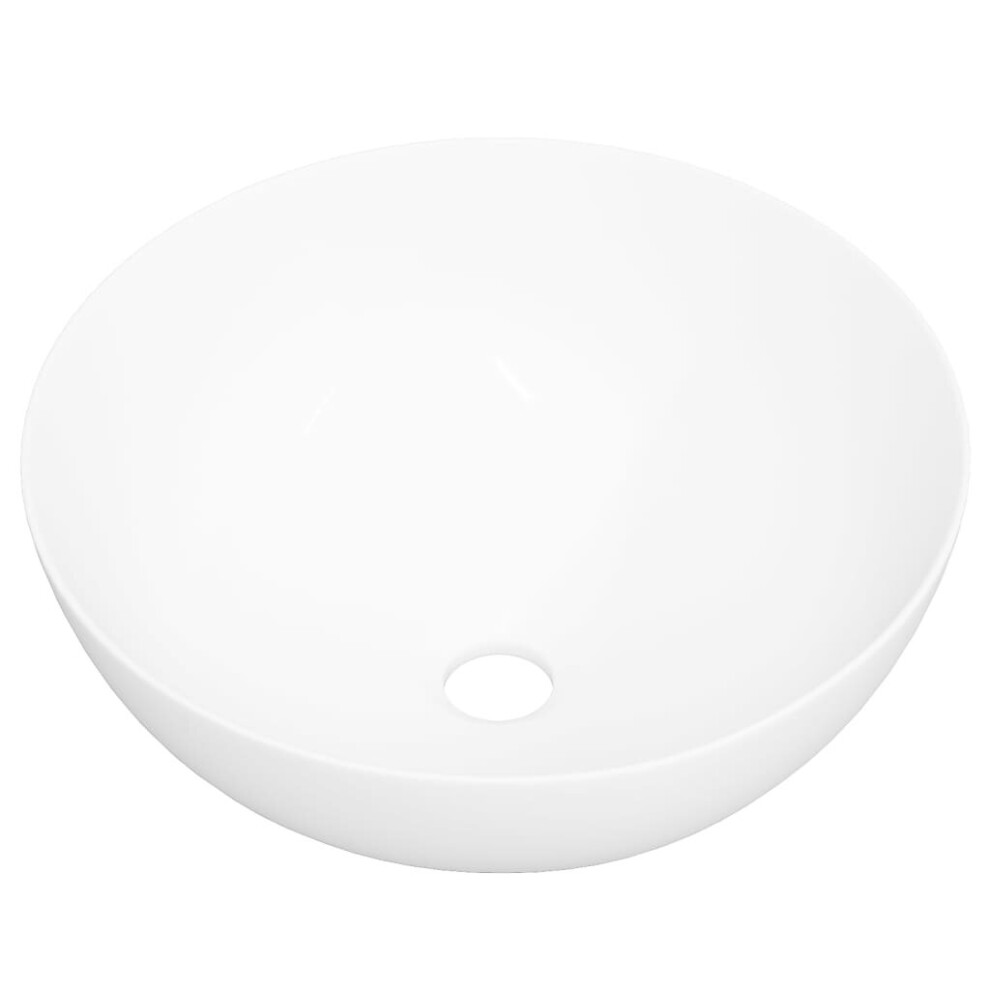Vidaxl Wash Basin Countertop Wash Sink Cloakroom Basin Ceramic Round White