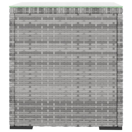 VidaXL (grey) vidaXL Side Table End Table Side Sofa Couch Console Coffee Table Poly Rattan 2