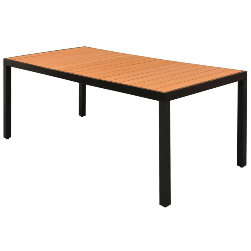 Vidaxl Garden Dining Table Wpc Aluminium 185X90x74 Cm Brown Outdoor Furniture