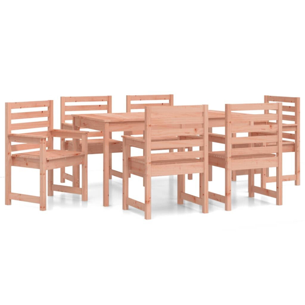 (natural douglas) vidaXL Garden Dining Set Outdoor Table and Chair Set 7 Piece Solid Wood Pine