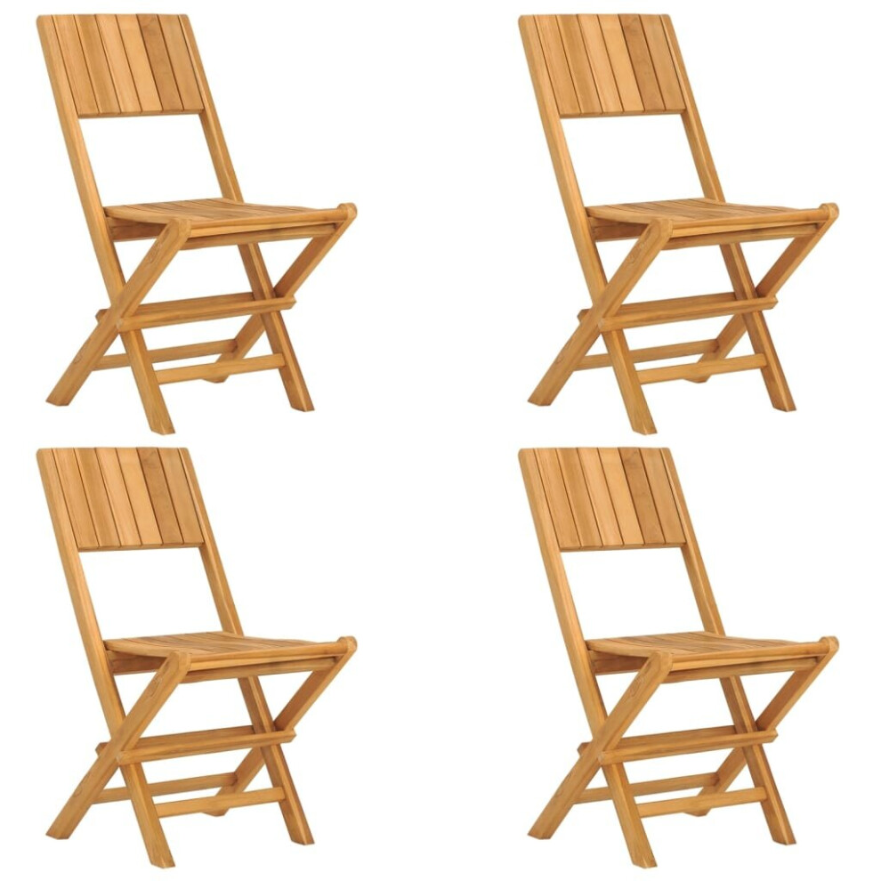 (4 pcs, without armrest) vidaXL Folding Garden Chairs Outdoor Chair Patio Wooden Chair Solid Wood Teak