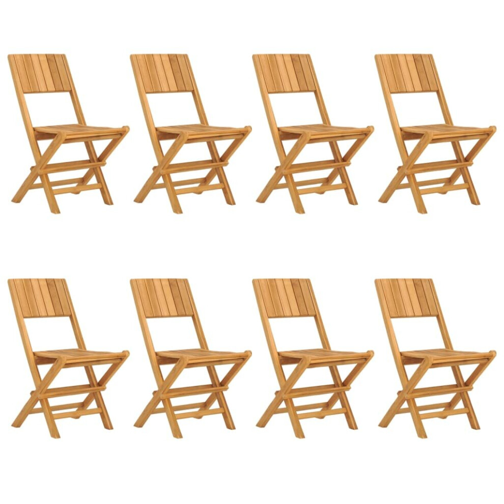 (8 pcs, without armrest) vidaXL Folding Garden Chairs Outdoor Chair Patio Wooden Chair Solid Wood Teak