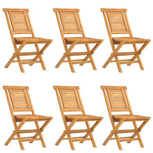 (6 pcs, without armrest) vidaXL Folding Garden Chairs Outdoor Chair Patio Wooden Chair Solid Wood Teak
