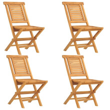 (4 pcs, without armrest) vidaXL Folding Garden Chairs Outdoor Chair Patio Wooden Chair Solid Wood Teak