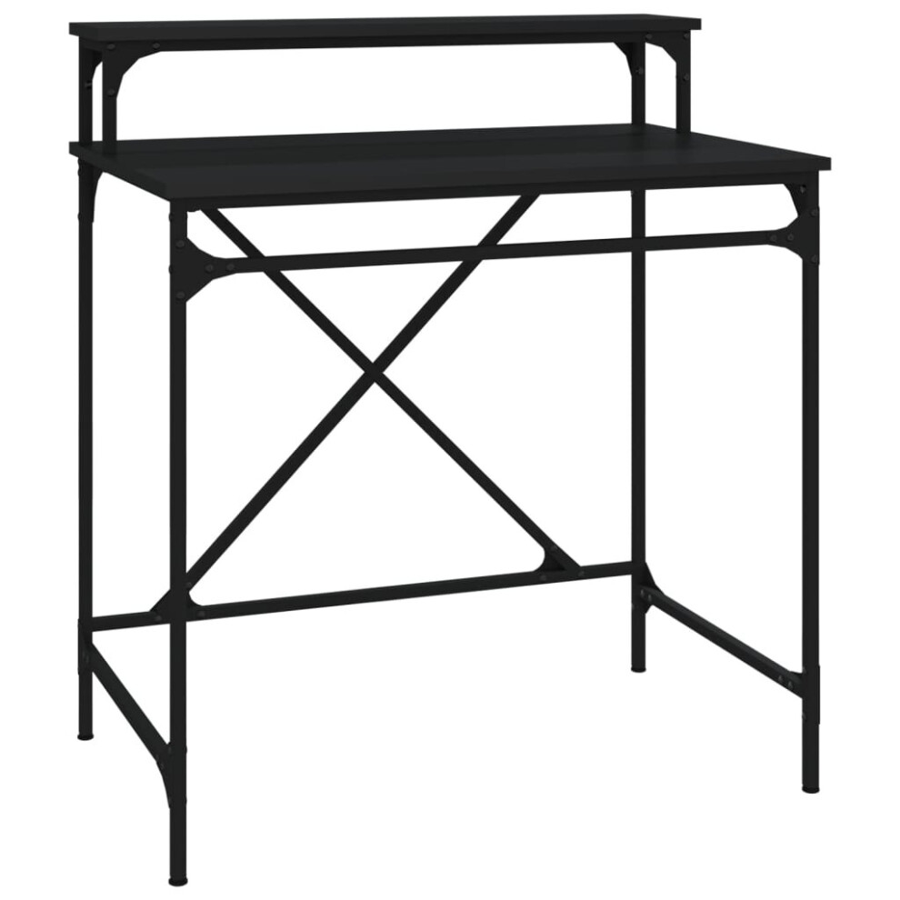 Vidaxl (Black, 80X50x90 Cm) Desk Computer Table Office Work Desk Black Engineered Wood And Iron