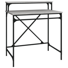 (grey sonoma, 80x50x90 cm) vidaXL Desk Computer Table Office Work Desk Black Engineered Wood and Iron