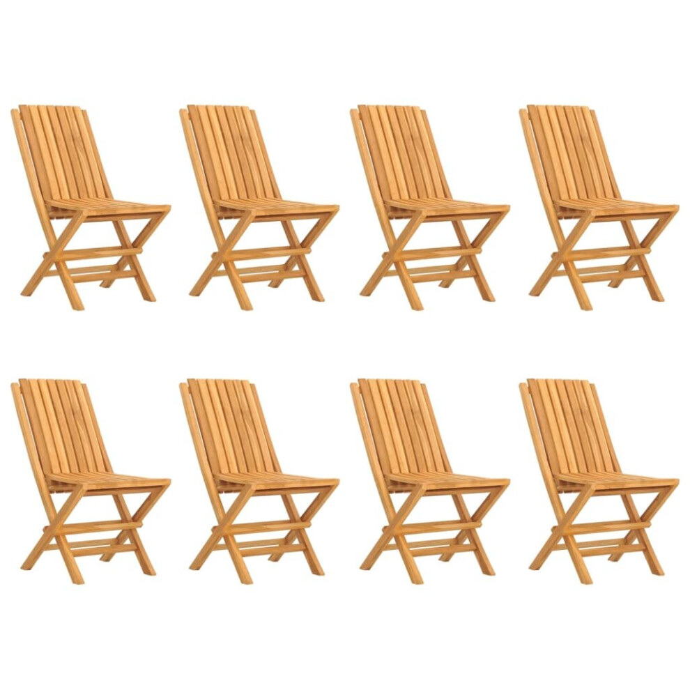 (8 pcs, without armrest) vidaXL Folding Garden Chairs Outdoor Chair Patio Wooden Chair Solid Wood Teak