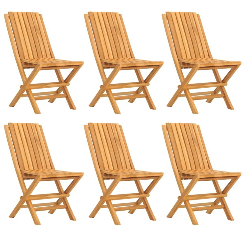 (6 pcs, without armrest) vidaXL Folding Garden Chairs Outdoor Chair Patio Wooden Chair Solid Wood Teak