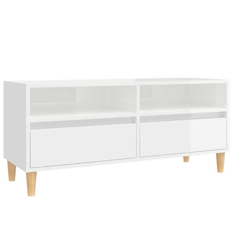 (high gloss white, 100 x 34.5 x 44.5 cm) vidaXL TV Cabinet TV Unit Storage Cabinet Media Unit Cupboard Engineered Wood