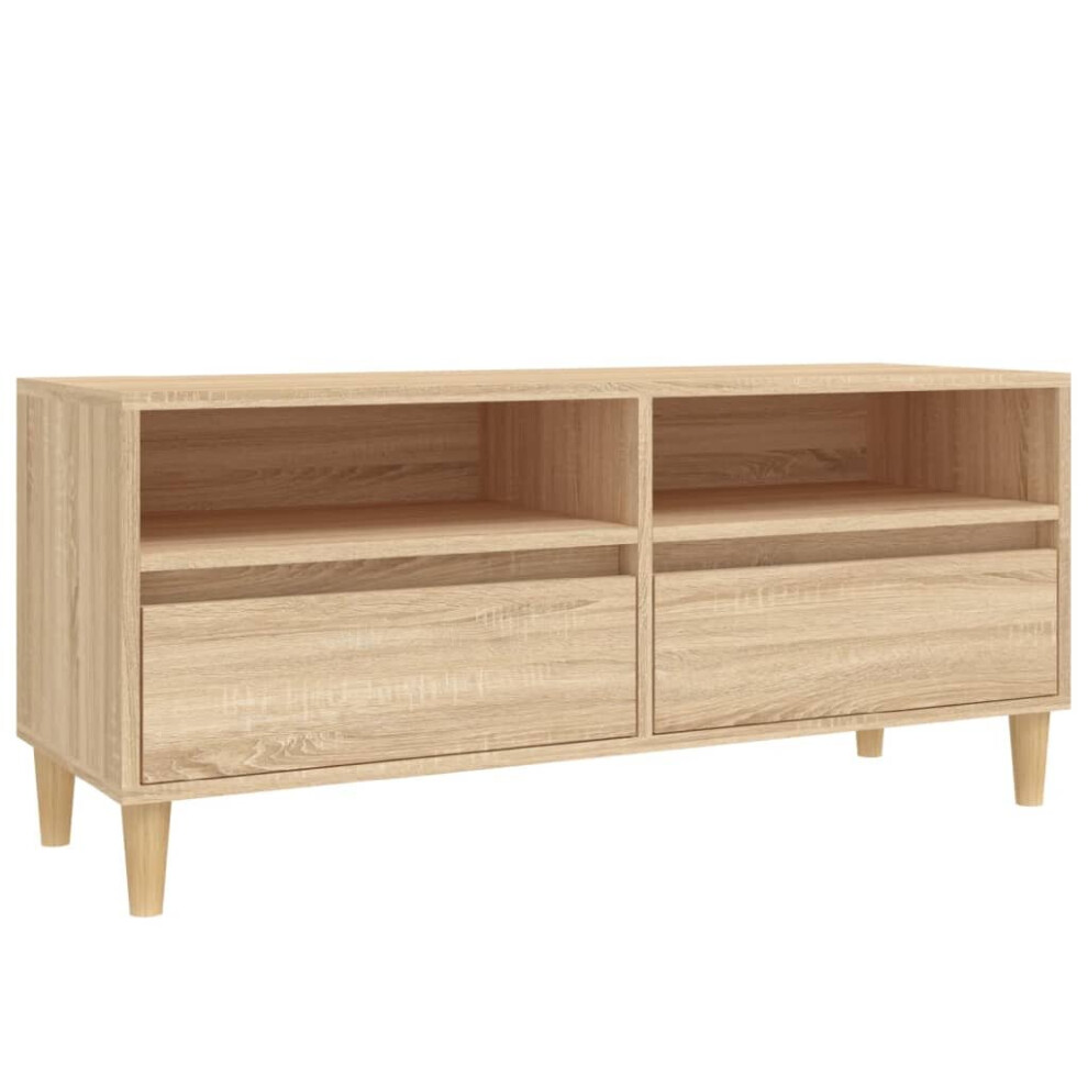 Vidaxl (Sonoma Oak, 100 X 34.5 X 44.5 Cm) Tv Cabinet Tv Unit Storage Cabinet Media Unit Cupboard Engineered Wood