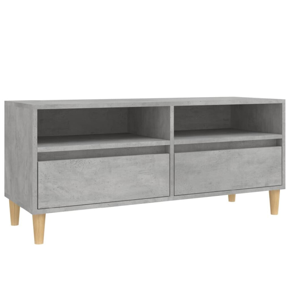Vidaxl (Concrete Grey, 100 X 34.5 X 44.5 Cm) Tv Cabinet Tv Unit Storage Cabinet Media Unit Cupboard Engineered Wood