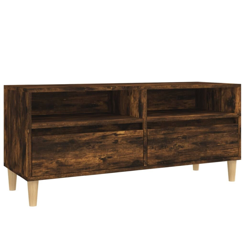 Vidaxl (Smoked Oak, 100 X 34.5 X 44.5 Cm) Tv Cabinet Tv Unit Storage Cabinet Media Unit Cupboard Engineered Wood