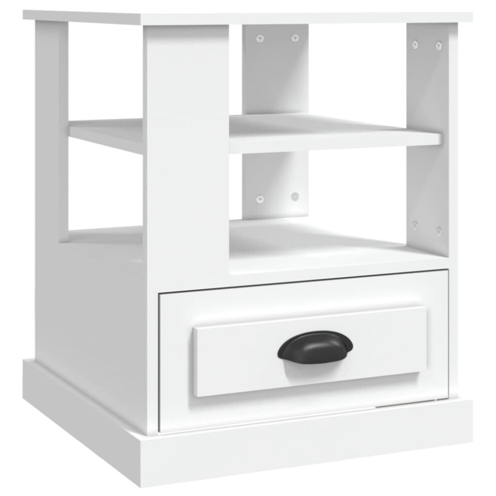 Vidaxl (White) Side Table End Table Sofa Couch Accent Coffee Table Engineered Wood