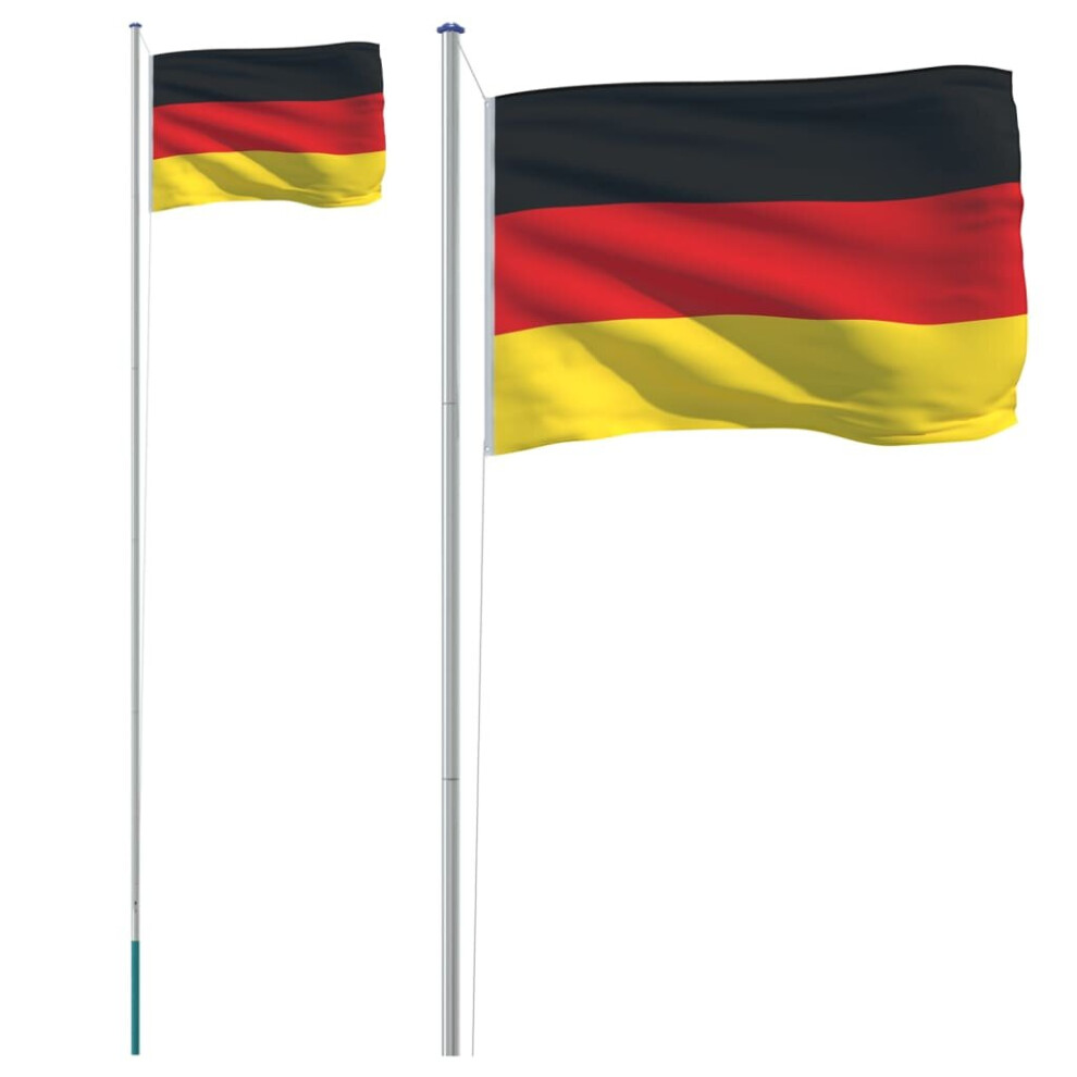 vidaXL Germany Flag and Pole 6.23 m Aluminium Outdoor Garden Camper Flag Pole