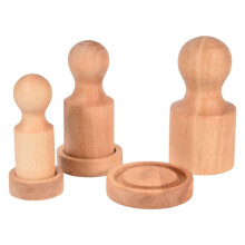 dobar Paper Pot Presses Crafting Tool Paper Pot Stamp Wooden 3 pcs Natural