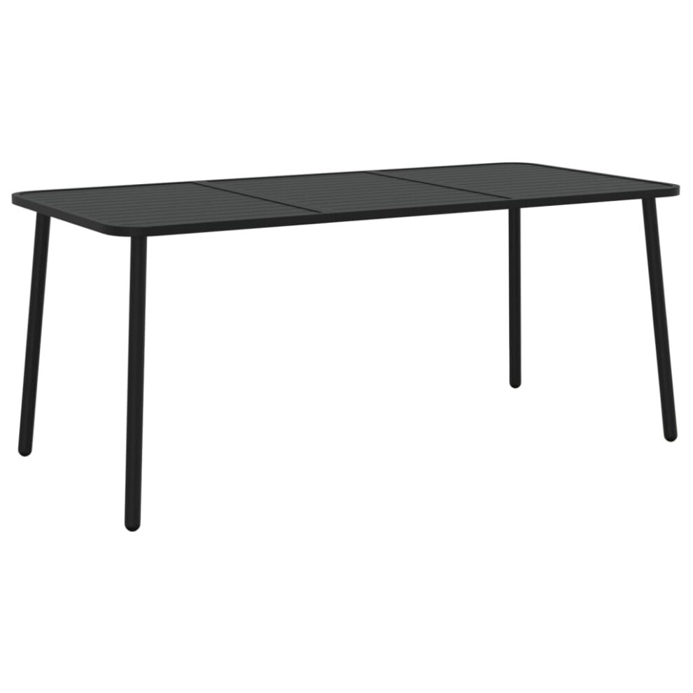 (165 x 80 x 71 cm) vidaXL Garden Table Outdoor Table Patio Dining Coffee Table Anthracite Steel