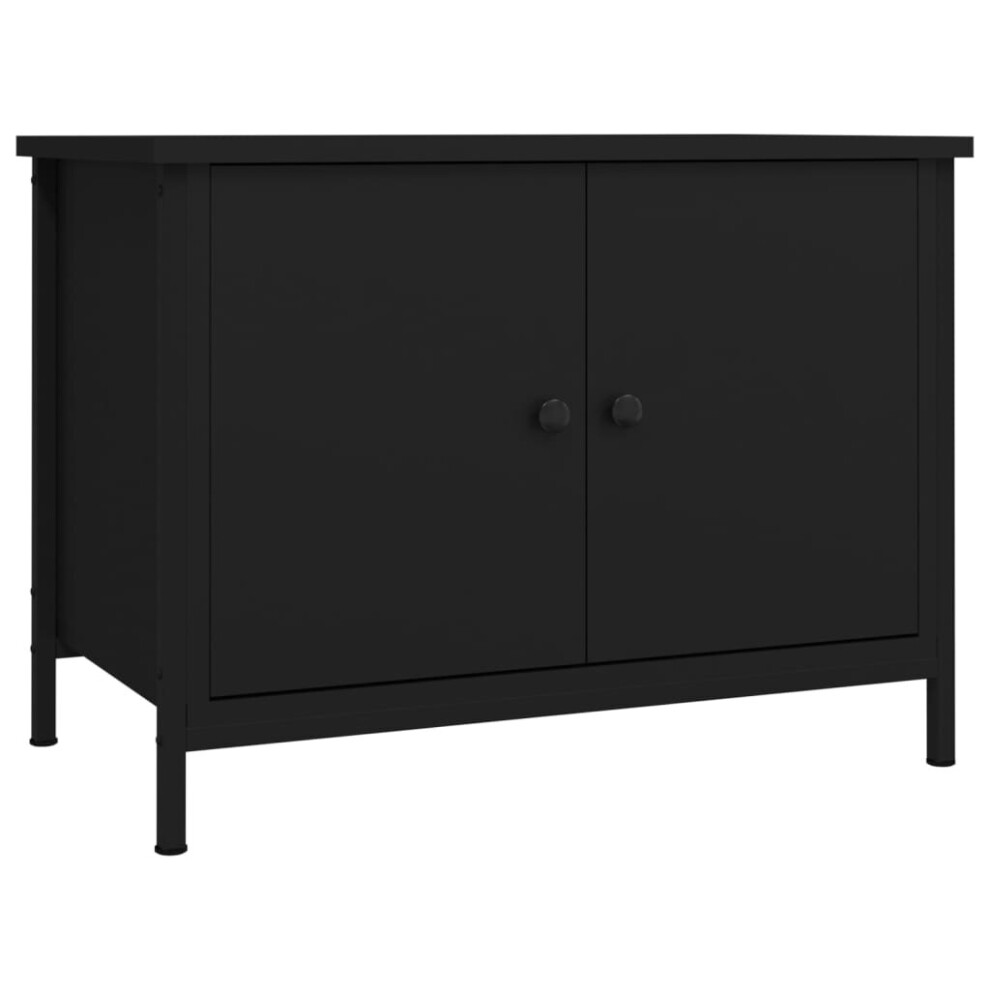 Vidaxl (Black, 60 X 35 X 45 Cm) Tv Cabinet Tv Stand Sideboard Media Cabinet With Doors Engineered Wood