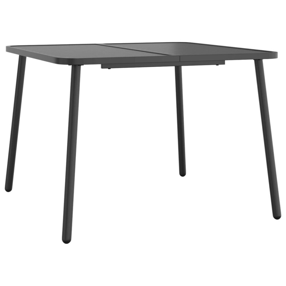 (100 x 100 x 71 cm) vidaXL Garden Table Outdoor Table Patio Dining Coffee Table Anthracite Steel