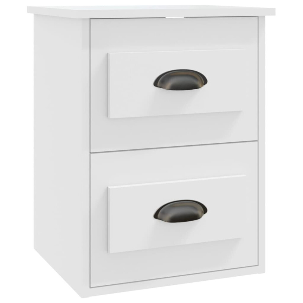 (white, 1 pcs) vidaXL Wall-mounted Bedside Cabinets Floating Storage Cabinets Hanging Cabinet