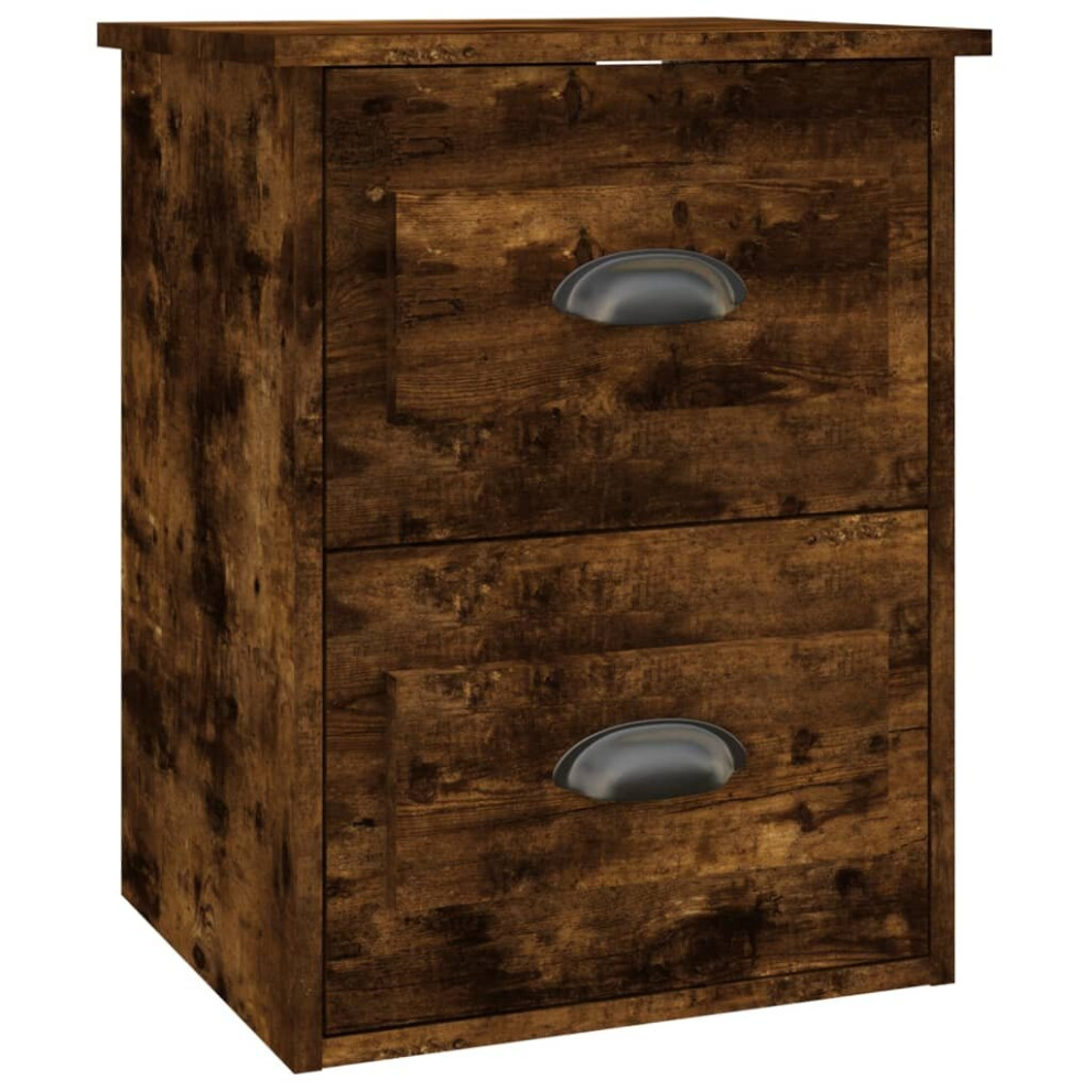 Vidaxl (Smoked Oak, 1 Pcs) Wall-Mounted Bedside Cabinets Floating Storage Cabinets Hanging Cabinet