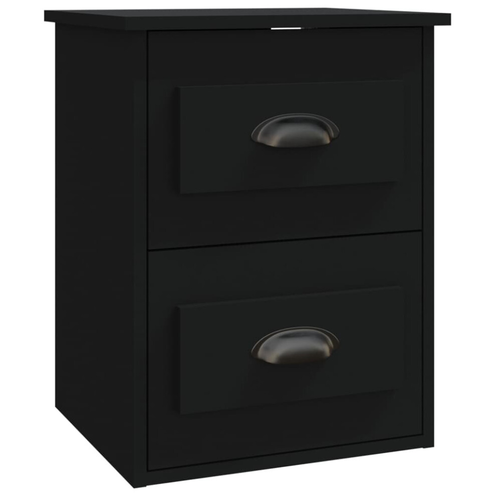 (black, 1 pcs) vidaXL Wall-mounted Bedside Cabinets Floating Storage Cabinets Hanging Cabinet