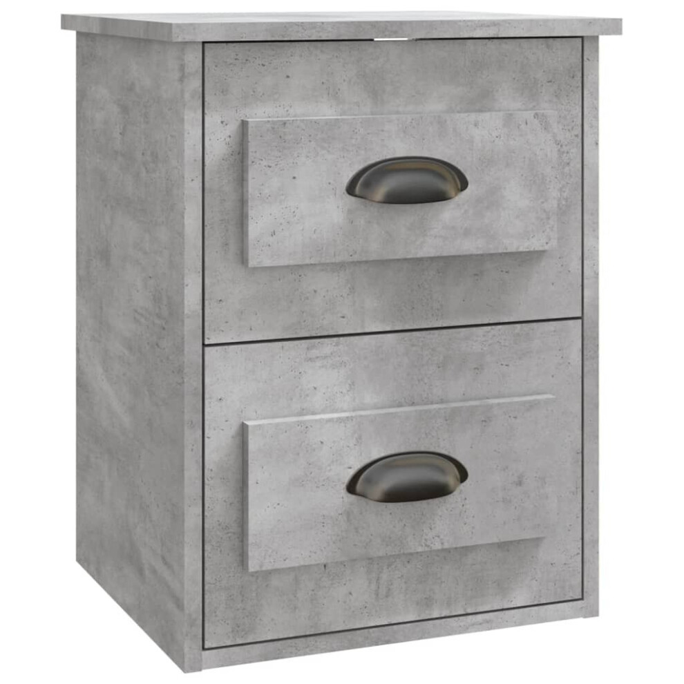 VidaXL Wall-mounted Bedside Cabinet - Concrete Grey - 41.5x36x53cm - Image 2