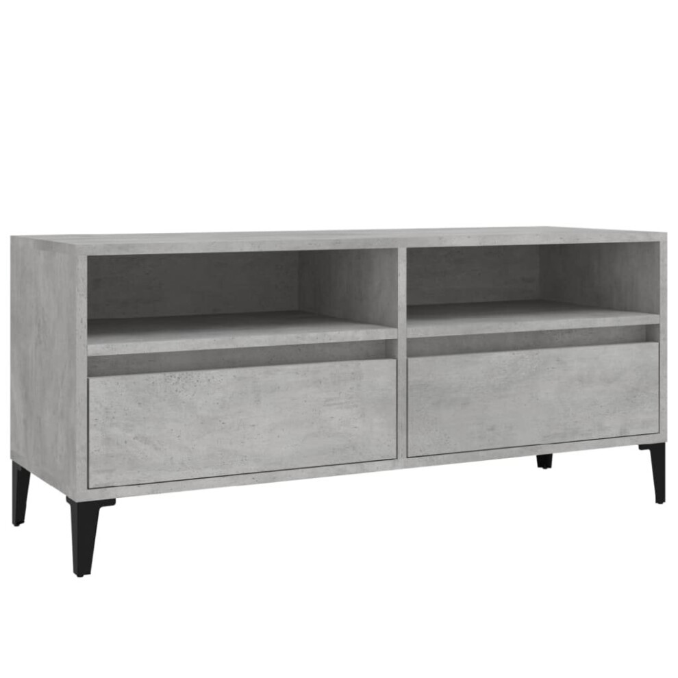 Vidaxl (Concrete 100 X X 44.5 Cm) Tv Cabinet Tv Unit Storage Cabinet Media Unit Cupboard Engineered Wood Grey Size 34.5