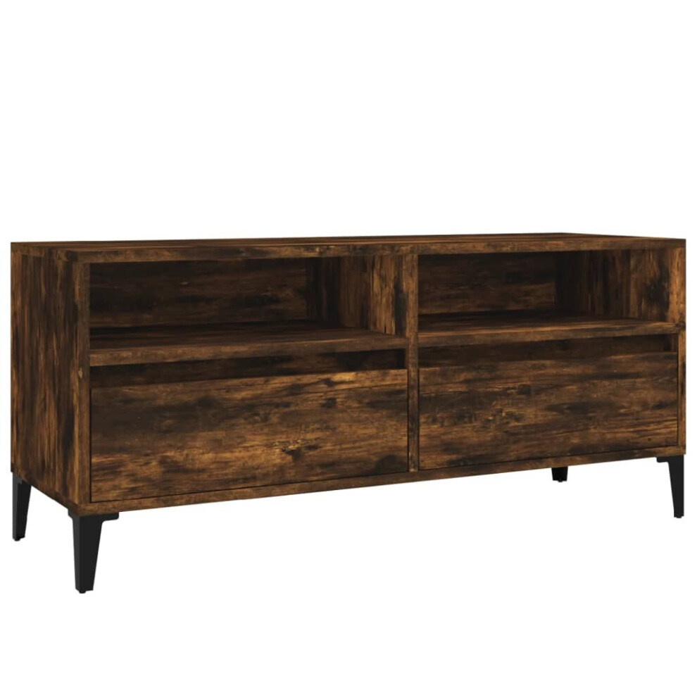 Vidaxl (Smoked Oak, 100 X 34.5 X 44.5 Cm) Tv Cabinet Tv Unit Storage Cabinet Media Unit Cupboard Engineered Wood