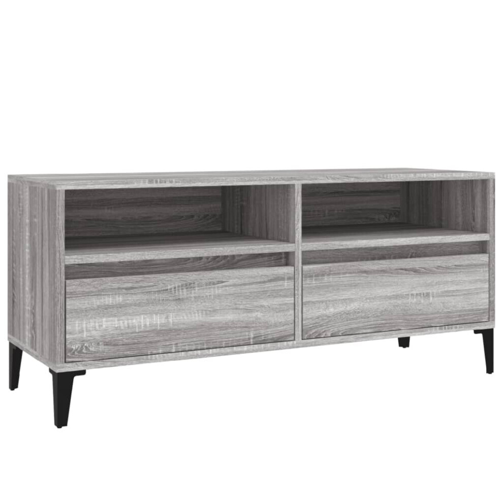 Vidaxl ( Sonoma, 100 X 34.5 X 44.5 Cm) Tv Cabinet Tv Unit Storage Cabinet Media Unit Cupboard Engineered Wood Grey