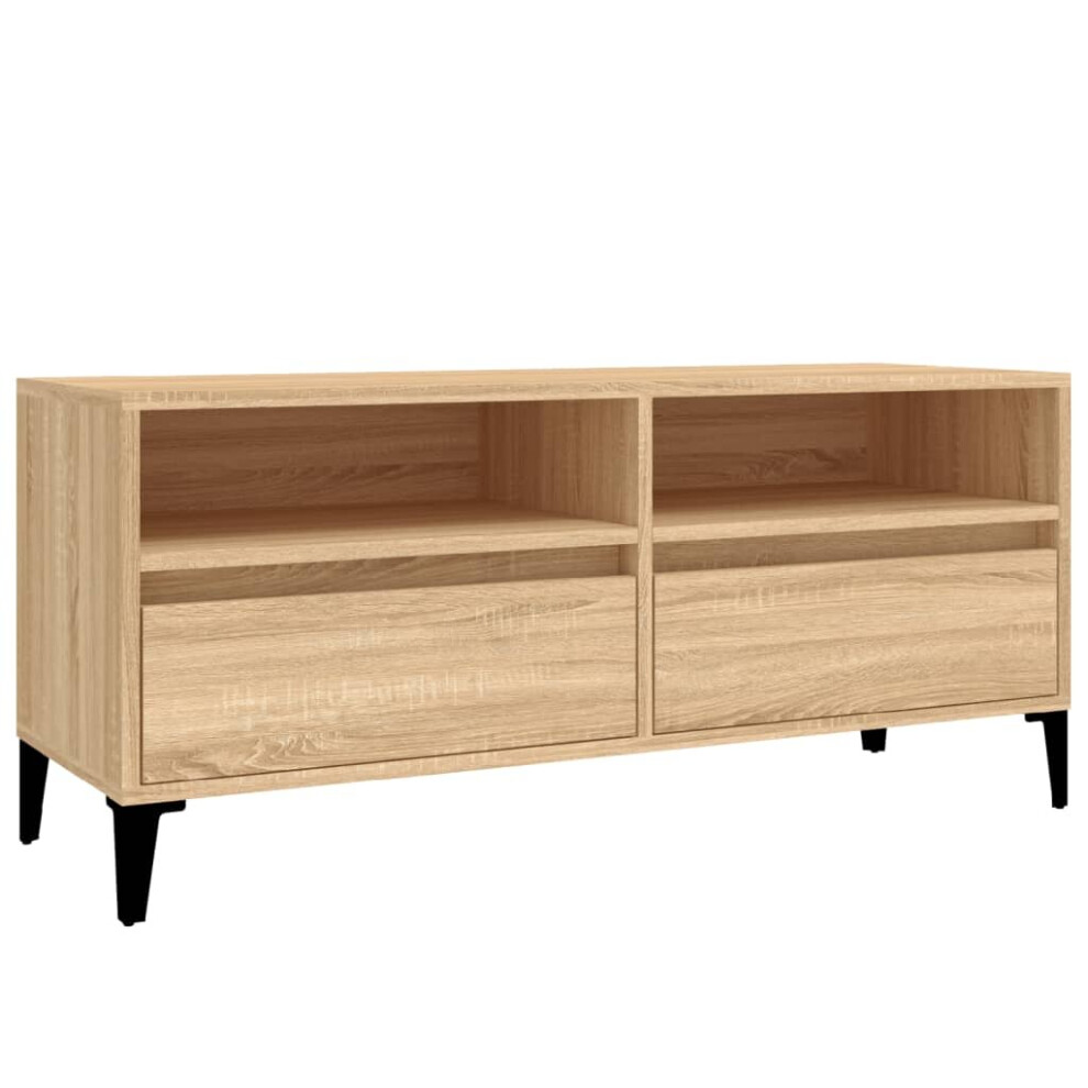 Vidaxl (Sonoma Oak, 100 X 34.5 X 44.5 Cm) Tv Cabinet Tv Unit Storage Cabinet Media Unit Cupboard Engineered Wood