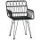 VidaXL vidaXL 3-tlg. Garten-Essgruppe Schwarz Poly Rattan 5