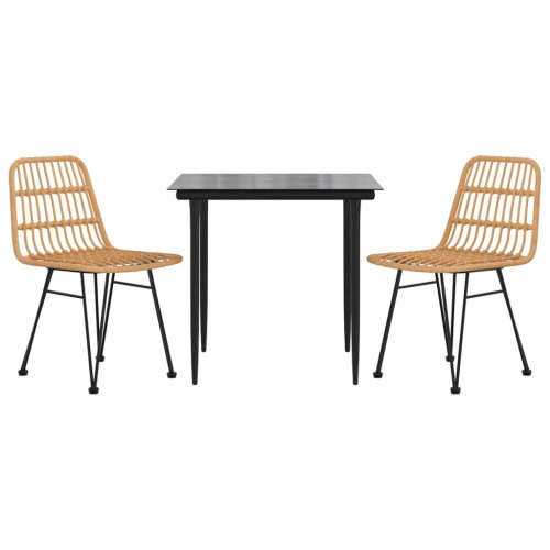 VidaXL vidaXL 3-tlg. Garten-Essgruppe Poly Rattan 2