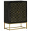 VidaXL vidaXL Sideboard Storage Cabinet with 2 Doors Black and Gold Solid Wood Mango 1