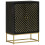 VidaXL vidaXL Sideboard Storage Cabinet with 2 Doors Black and Gold Solid Wood Mango 11