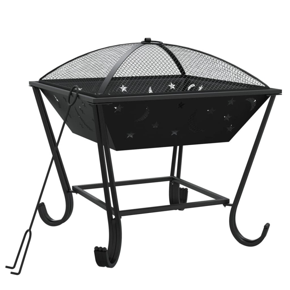 Vidaxl Fire Pit Fire Bowl Outdoor Fireplace Patio Heater With Poker Xxl Steel