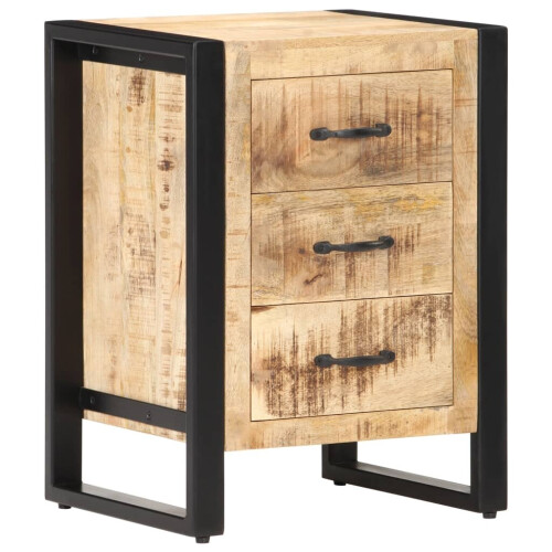 VidaXL vidaXL Solid Mango Wood Bedside Cabinet Nightstand Telephone Table Bedroom