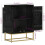 VidaXL vidaXL Sideboard Storage Cabinet with 2 Doors Black and Gold Solid Wood Mango 4