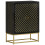 VidaXL vidaXL Sideboard Storage Cabinet with 2 Doors Black and Gold Solid Wood Mango 9