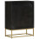 VidaXL vidaXL Sideboard Storage Cabinet with 2 Doors Black and Gold Solid Wood Mango 5