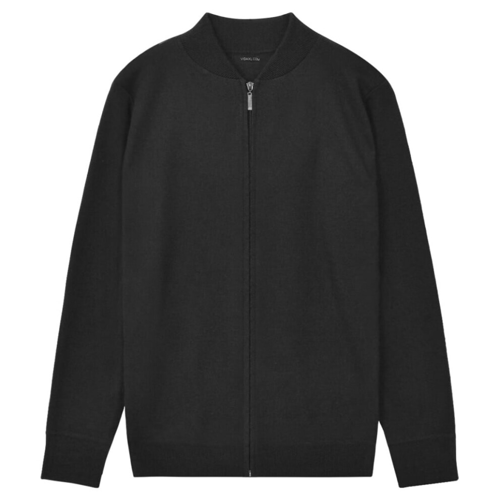 vidaXL Men's Cardigan Black M Casual Full Front Zip Cardigan Men's Clothing